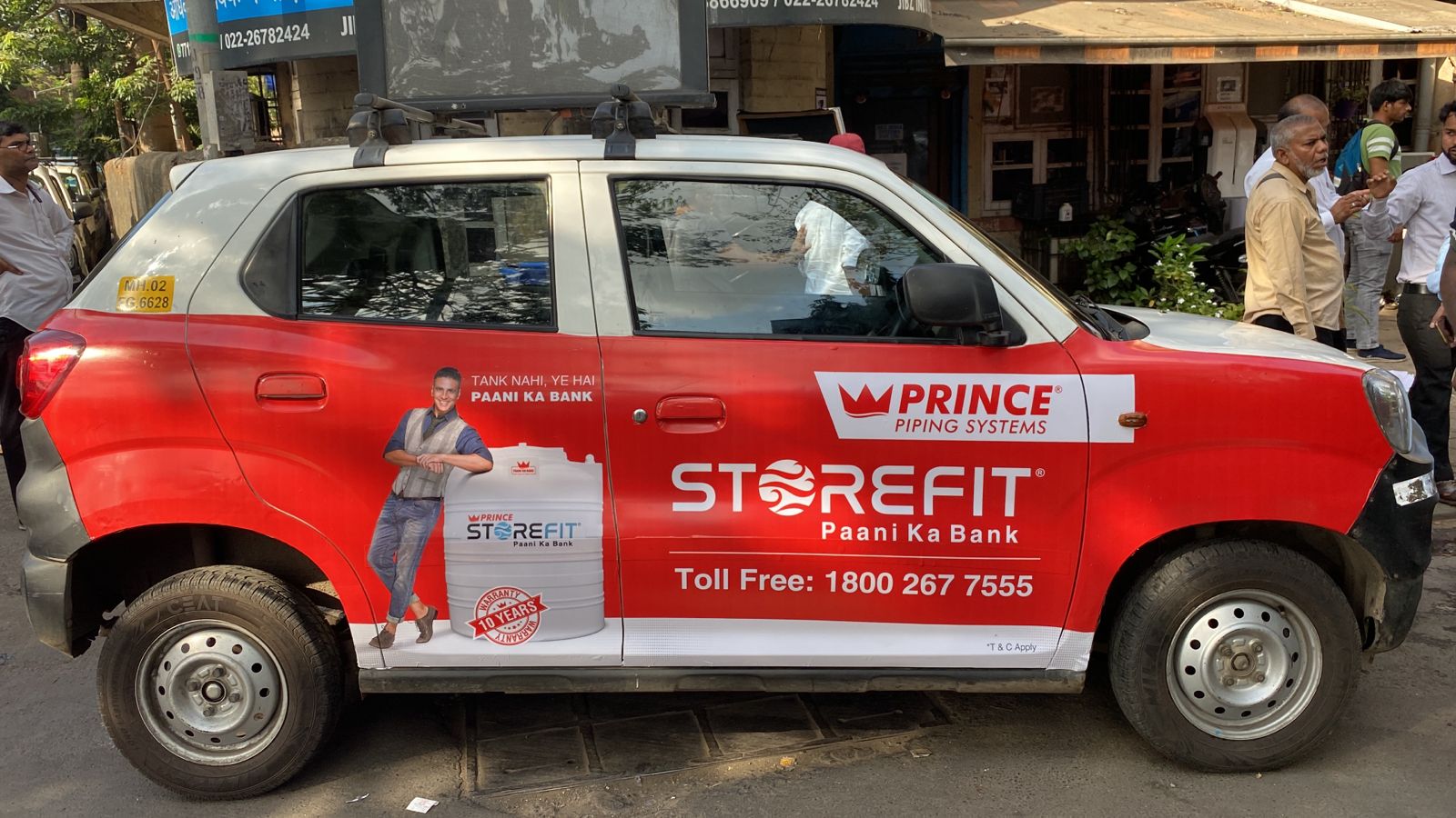Partial car wrap branding executed for Prince Piping Systems by Wrap2Earn