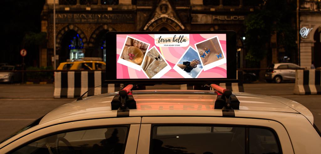 Small Business Terra Bella Branding on LytAds Taxi-top Digital LED Screens