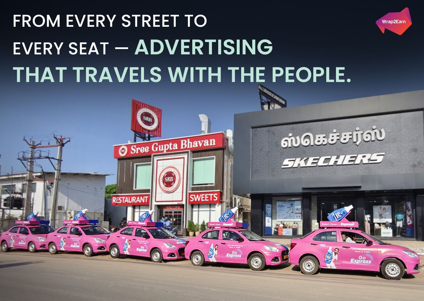 Vibrant wrap in the city, delivering maximum brand visibility with Wrap2Earn